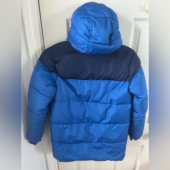 Lands' End Kids Two-Tone Blue Puffer Jacket - Picture 6 of 6